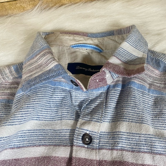 Tommy Bahama Mens Long Sleeve Button Up Shirt sz M Soft Cotton Flannel Striped - Picture 7 of 7